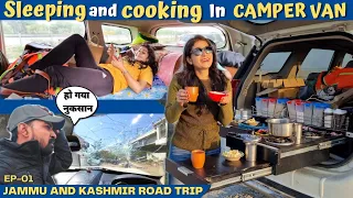 CAMPER VAN Roadtrip start to JAMMU and KASHMIR😍COOKING and SLEEPING in our car#carcamping with kids