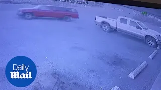 Hilarious moment burglar has own truck stolen