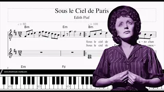 Edith Piaf - Sous le ciel de Paris Cover Piano (Sheets Edith Piaf, Tutorial Sous le ciel de Paris)