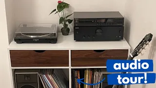 tour of my music room + audio system + vinyl collection sneak peek (audiophile turntable, cd , amp)