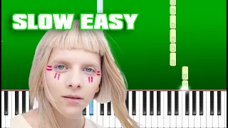 AURORA - Runaway (Slow Easy Piano Tutorial) (Anyone Can Play)