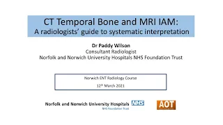 Otology |  A guide to CT Temporal Bone and MRI IAM | Dr Paddy Wilson