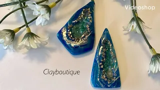 Polymer Clay Faux Blue Agate with Druzy