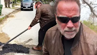 Arnold Schwarzenegger Fills in Pothole After He Says He Waited 3 Weeks