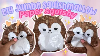 DIY JUMBO SQUISHMALLOW PAPER SQUISHY TUTORIAL!- super easy!