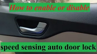 speed sensing door locks feature activation secrete || customize setting of your car special feature