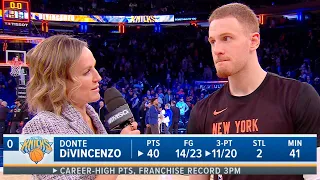 Donte DiVincenzo talks breaking Knicks Record, Postgame Interview