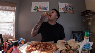 My First Big Meal After Not Eating For 6 days…PizzaHut And Burritos Mukbang