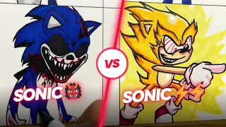 DRAWING SONIC #4 / Friday Night Funkin MODS Whos the Winner ??? #DRAWING