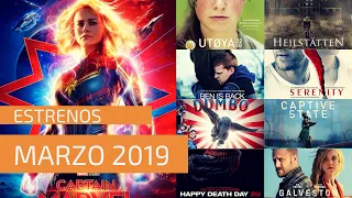 Estrenos Marzo - #Utoya • #CaptainMarvel • #Galveston • #Dumbo • #BenIsBack