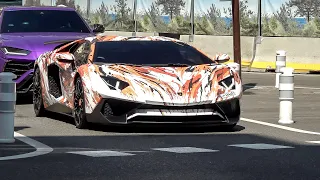 Lamborghini Aventador SV with Capristo Carbon Edition Exhaust - Revs and Flames !