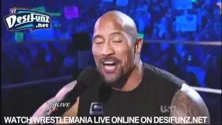 DesiFunz Net WWE Raw The Rock Concert VS John Cena Rap  3 12 12