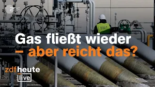 Nord Stream 1 läuft teilweise – was die Gaslieferungen bringen | ZDFheute live