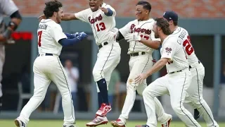 Swanson's hit crowned a six-race final inning and gave the Braves a thrilling victory over Marlins