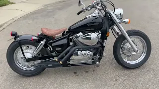 Honda shadow 750 bobber. TJ Brutal Customs backdraft exhaust!! The loudest bike!