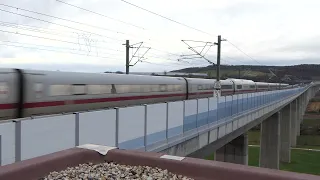 ICE 1 + ICE 4 Zugbegegnung 250 Km/h @ Tunnel Höhnberg/Füllbachtalbrücke - SFS Ebensfeld-Erfurt