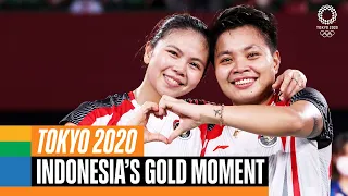 🇮🇩 🥇 Indonesia's gold medal moment at #Tokyo2020 | Anthems