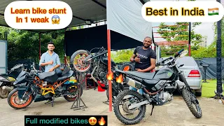 No.1 bike stunt Acadmey in India | learn wheelie in 7 days😱 || sera’s stunts institute in Pune💯🔥