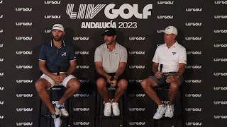 Phil Mickelson, Brooks Koepka and Dustin Johnson · Press Conference · 2023 LIV Golf Valderrama