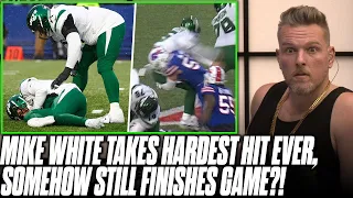 Mike White Takes Two Of The Hardest Hits We Have Ever Seen vs Bills | Pat McAfee Reacts