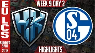 H2K vs S04 Highlights | EU LCS Summer 2018 Week 9 Day 2 | H2K vs FC Schalke 04