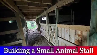 Building a small animal Stall in the lower level of the barn