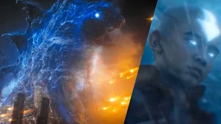 Godzilla Aang Ocean Spirit VS Fire Nation 4K - Avatar The Last Airbender Netflix Final Fight Full