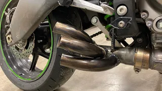 Custom zx6r exhaust.