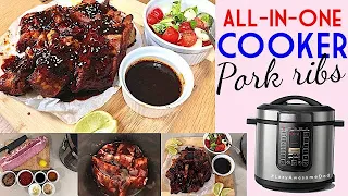 Sweet sticky Pork ribs recipe Fall off the bone pressure cook / Philips All-in-One cooker 8L HD2238