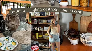 thrift with me for aesthetic home decor ✨| thrift haul + styling it at home