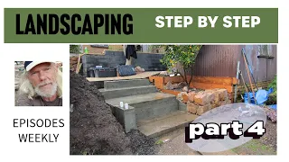 How To Build A Natural Stone & Block Retaining Wall | Paving the Steps