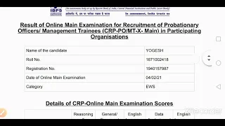 My IBPS PO main scorecard, scored 95.88 still not qualified☹️