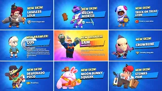 All New Brawlers & Skins Unlock Animations | GUS, SAM and More