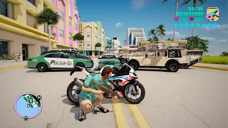 GTA: Vice City Remastered 2022 Police And Army Gameplay With Tommy Vercetti [GTA 5 PC Mod]