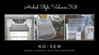 Arched Single-Style No-Sew Cornice Valance Kit & Table Decorating #diy #homedecor #valance