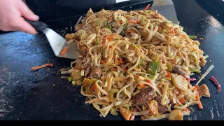 CHICKEN AND STEAK STIR FRY ON THE BLACKSTONE GRIDDLE | BLACKSTONE GRIDDLE RECIPES