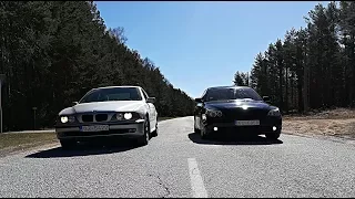 bmw e39 528i vs e60 525d drag race