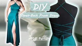 DIY Prom Dress | How to Sew a Satin Lace Up Back Dress + Sewing Pattern