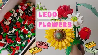 (Re-upload) LEGO Flowers | Bunga Balok | Loz Brick Building Flowers Bouquet🌹🌼🌿 | Unboxing& Tutorials