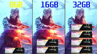 Ram 8GB vs 16GB vs 32GB Test in 8 games 1080P