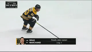 Boston Bruins 1st Goal of the season Brad Marchand Penalty Shot!