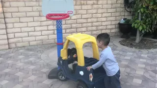 FINO OUTSIDE PLAY WITH LITTLE TIKES TRUCK & BASKETBALL