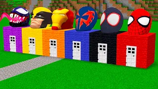 SUPERHEROES HOUSE HOW TO PLAY WOLVERINE / SPIDER MAN / IRON MAN / MILES MORALES / DEADPOOL Minecraft