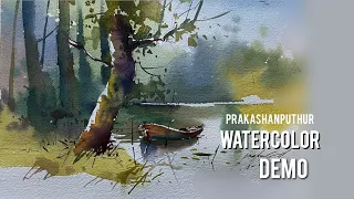 Easy watercolor landscape | watercolor for beginners