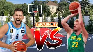 TrickShots: Edvinasas4 vs. Damkee22 | Kuris Brolis Kietesnis ?