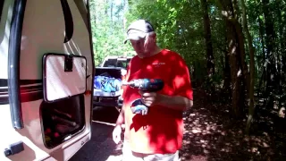 How to use cordless drill to lower your camper trailer stabilizers