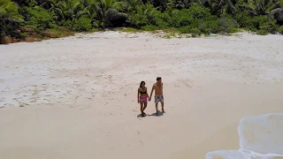 Seychelles 4k Drone shots of the tropical islands La Digue, Praslin, Mahe, Coco island
