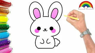 How to draw a cute rabbit |Art | painting | Easy rabbit drawing for kids | coloring | step by step