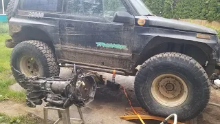 Swapping out the bad automatic transmission on my Geo Tracker trail rig