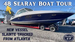 A NEW Vessel Slainte?! 48 Sundancer tour and trip from Lake Lanier, Atlanta trucked to Salem, NJ